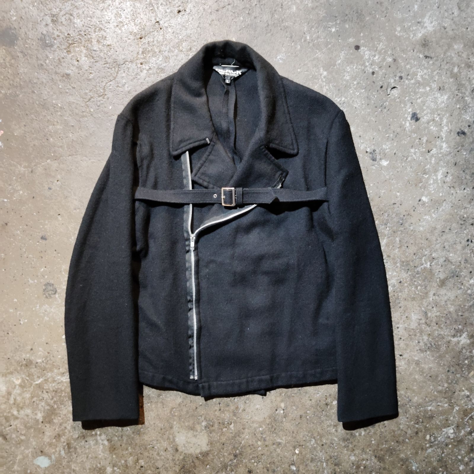 BLACK COMME des GARCONS 09aw ウール縮絨ボンテージライダース