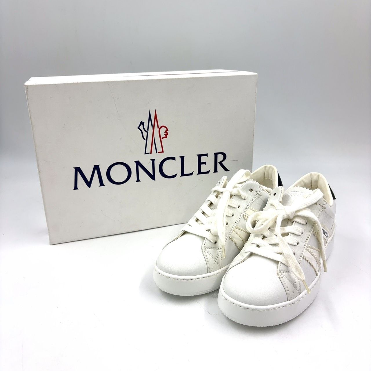 MONCLER Monaco M ローカット レザー×ラバー ブラック×ホワイト 