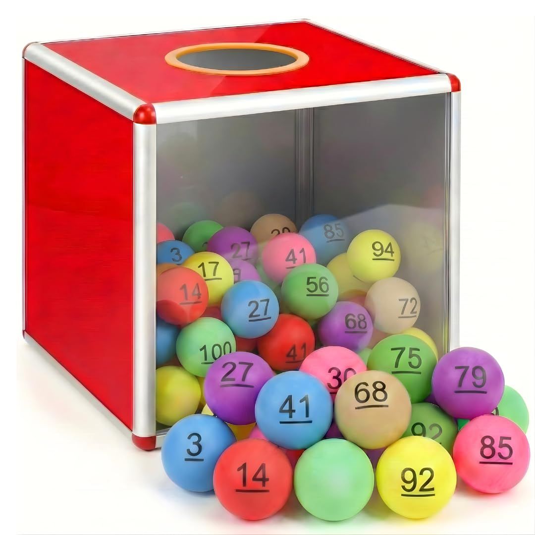 fieldlabo くじ引き 景品 抽選箱セット ビンゴ 1-75番 カラーピンポン