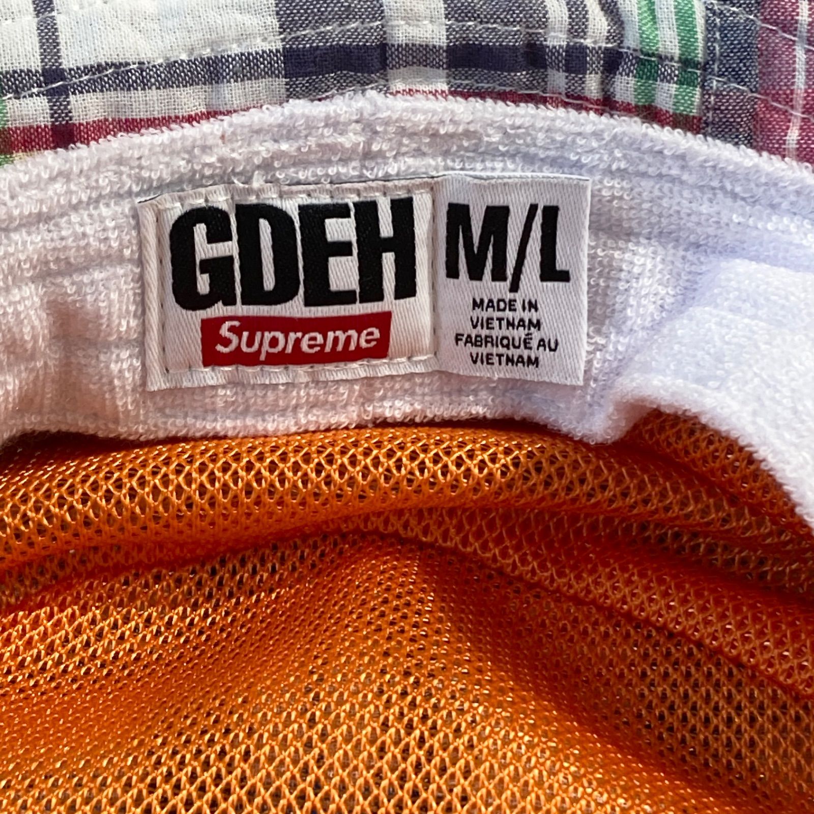 SUPREM × GOODENOUGH パッチワークマドラス ハット 新品未使用 極美品】SUPREME × GOODENOUGH Patchwork Madras Crusher パッチワーク