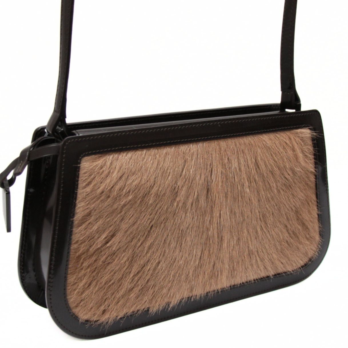 セリーヌ CELINE ヴィンテージ ショルダーバッグ ハラコ ブラウン 