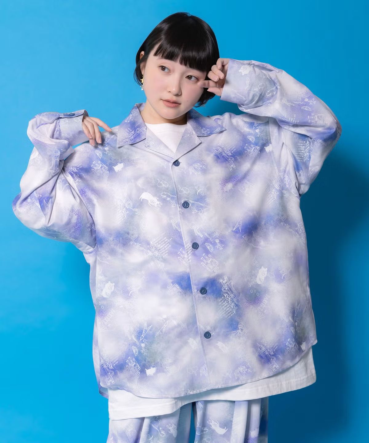スカラーパリティ　361114：メルヘン恐竜柄orレトロ障子柄 シャツ 361114：メルヘン恐竜柄orレトロ障子柄 シャツの通販-ScoLar