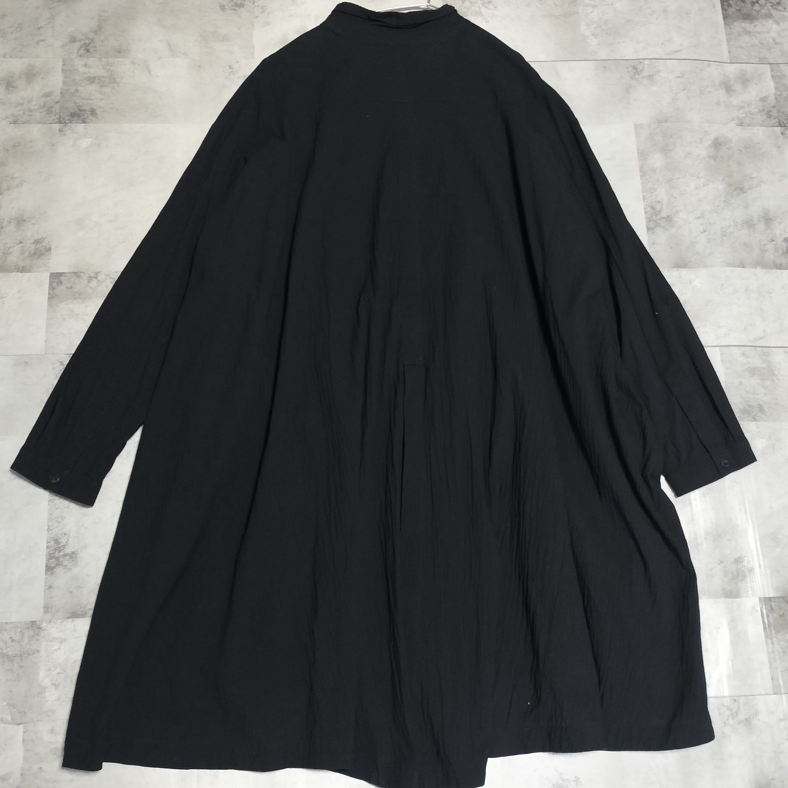 美品】萌 MOYURU モユル プリーツ加工 変形 長袖 シャツワンピース M 