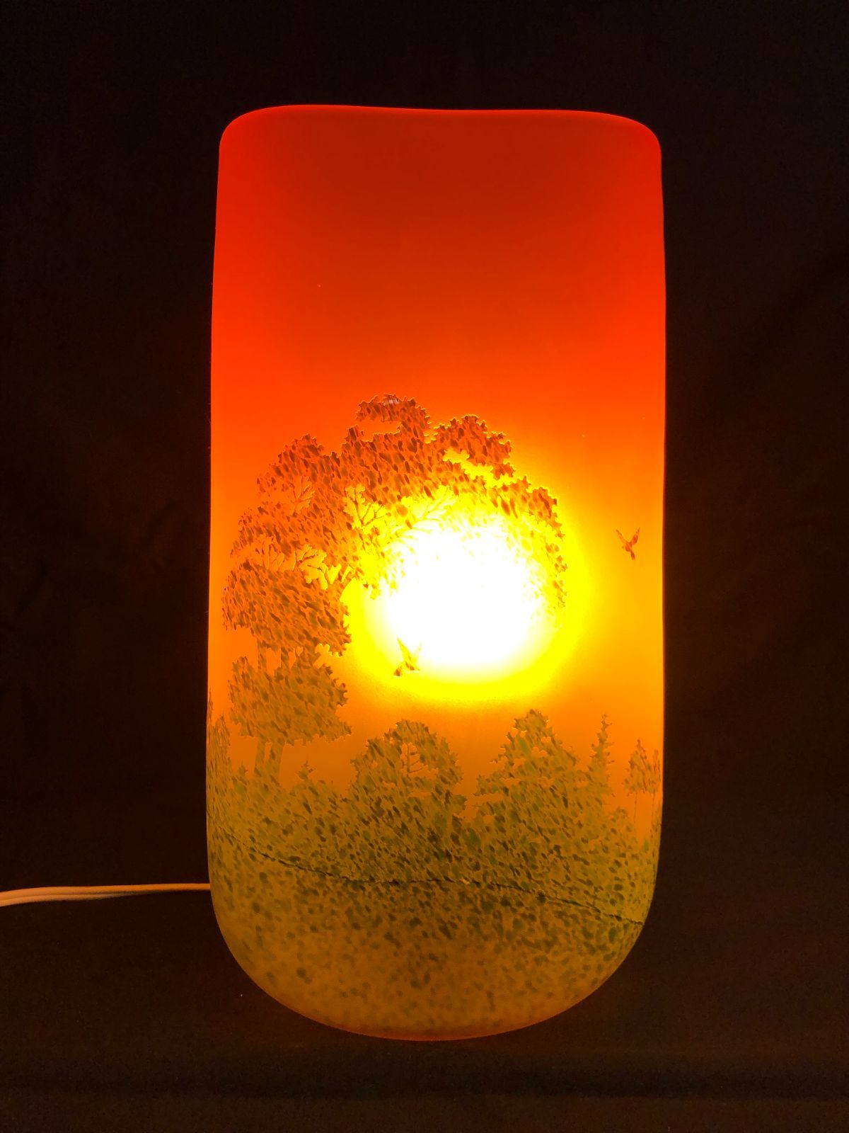 ライト・照明 中野良広作 テーブルランプ ガラス グラデーション 工芸品