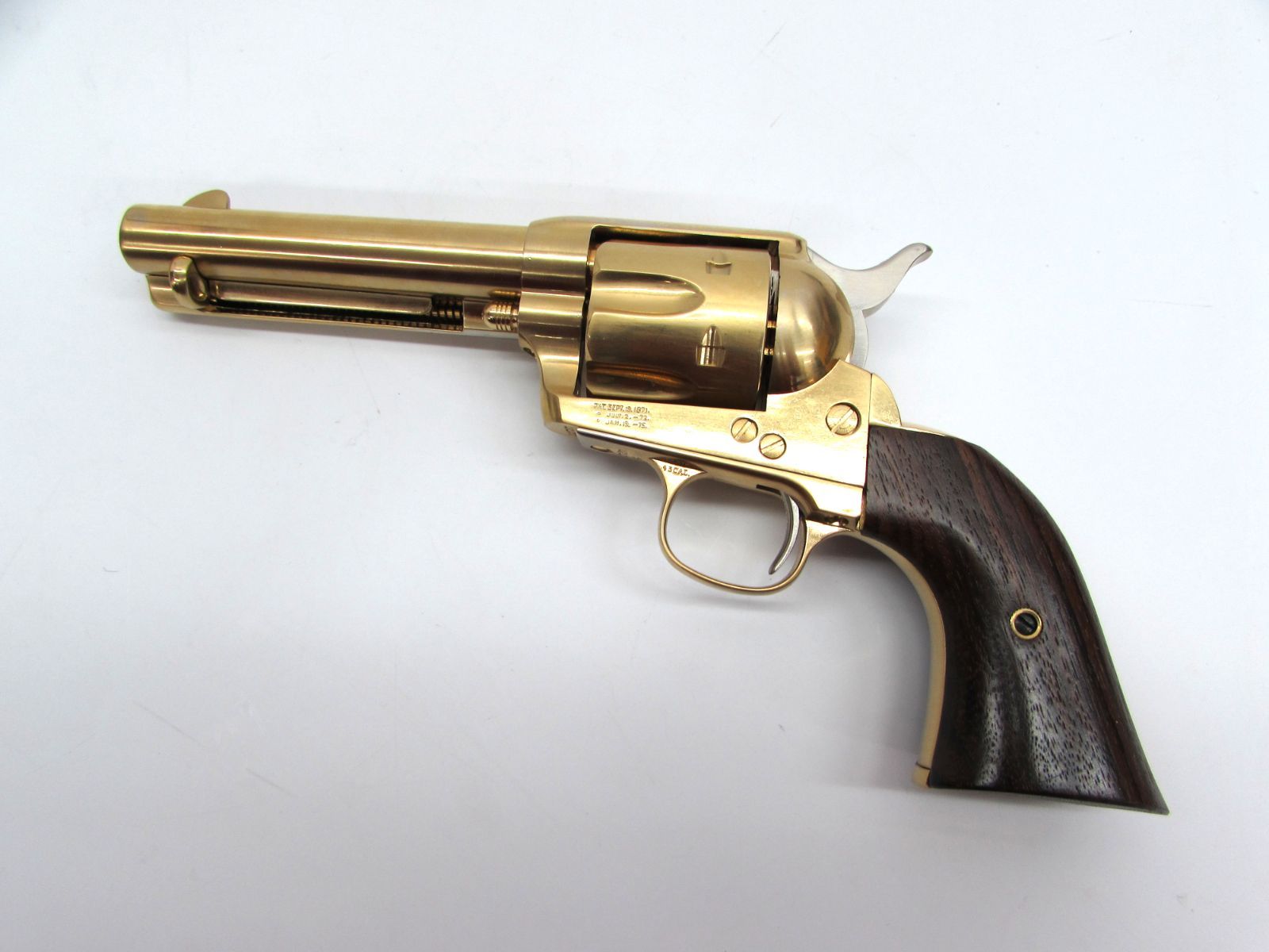 STGA規格 美品 MARUSHIN マルシン モデルガン 45 コルトSAA バットマスターソン ウォールナットグリップ 22KGP 22金メッキ ゴールドメッキ塗装 銃口閉塞 保P