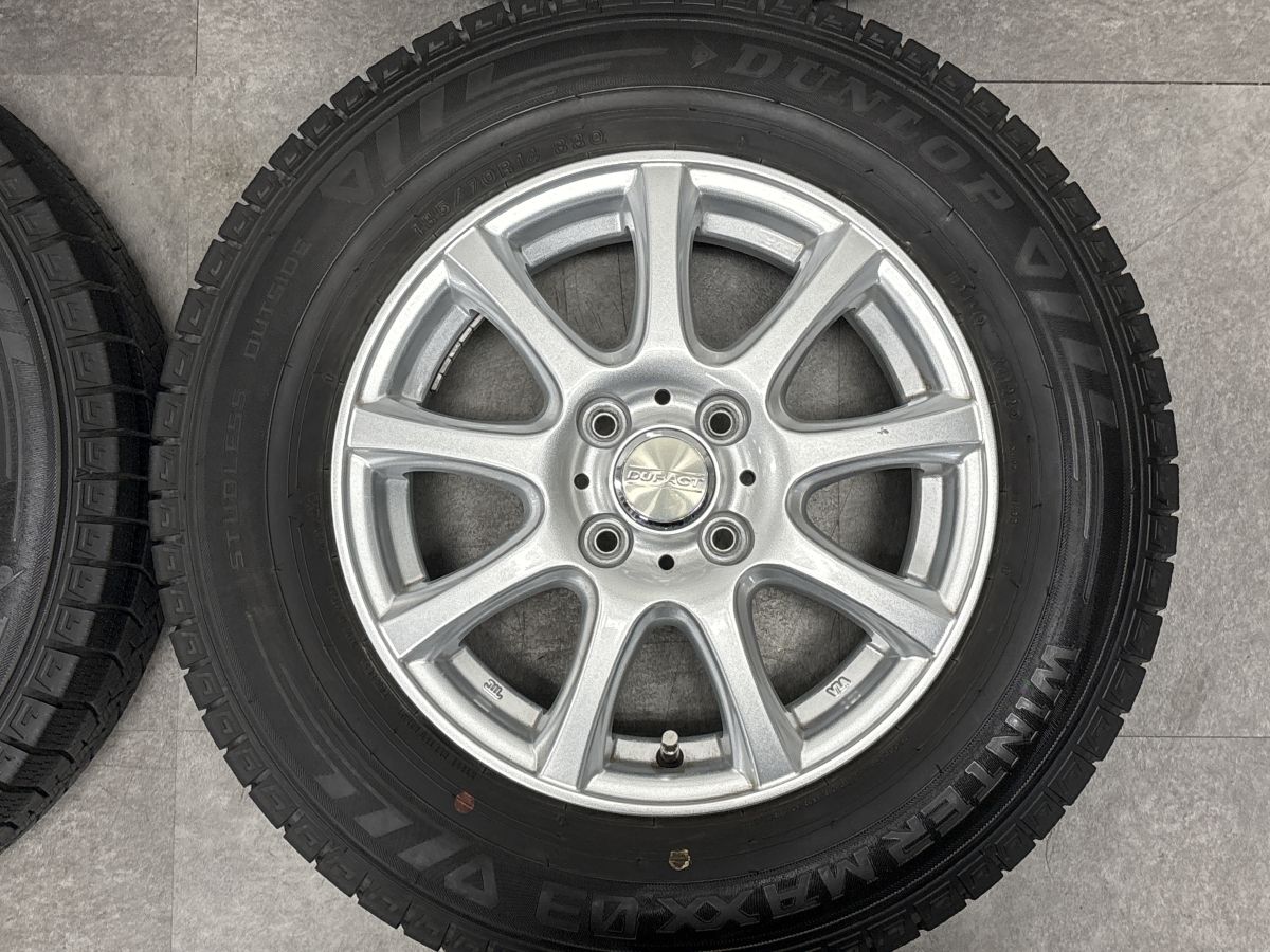 バリ溝】DUFACT 14in 5.5J +42 PCD100 ウィンターマックスWM03 185 