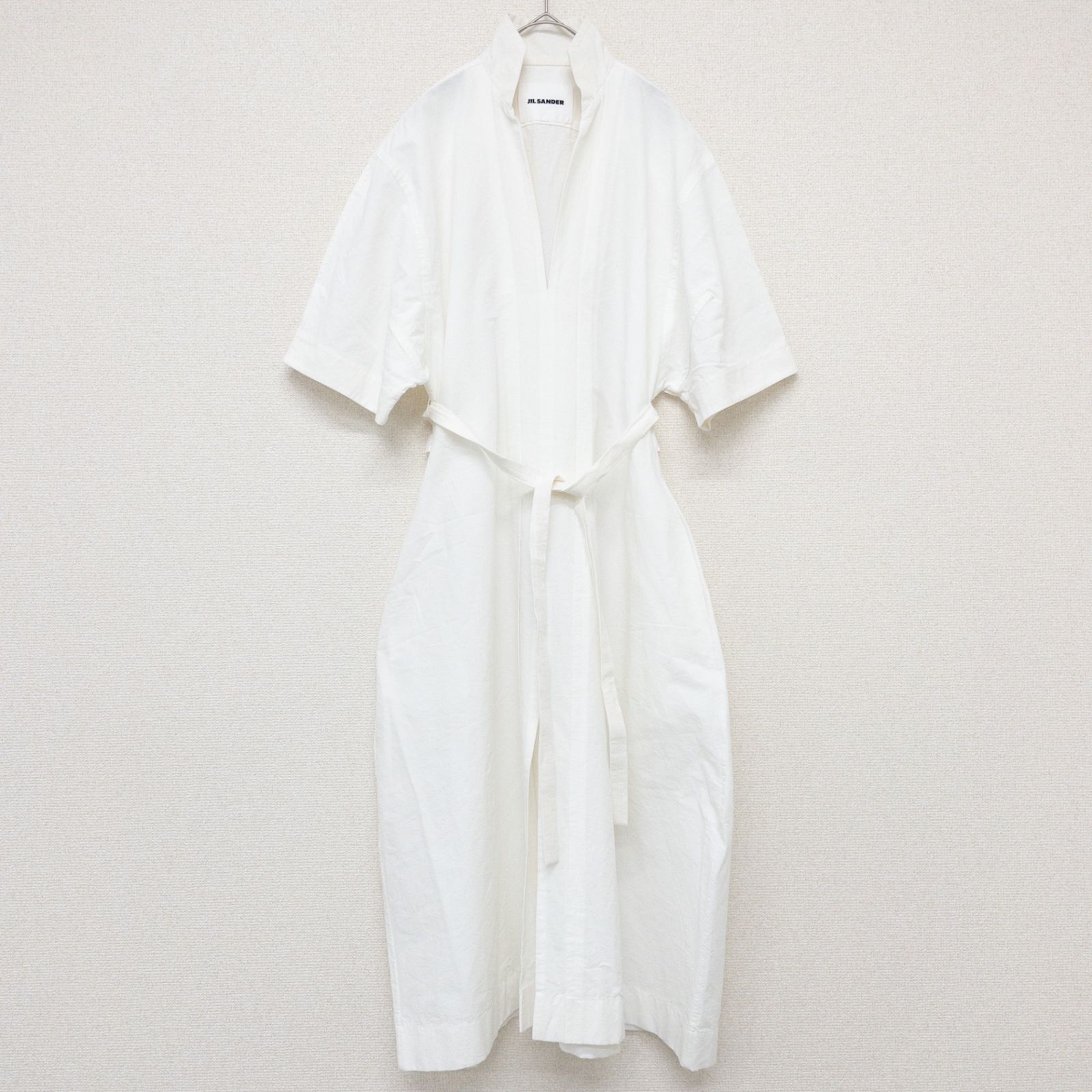 JIL SANDER ジルサンダー シャツワンピース イタリア製 【美品】 JILSANDER ジルサンダー シャツワンピース スキッパー ベルト コットン
