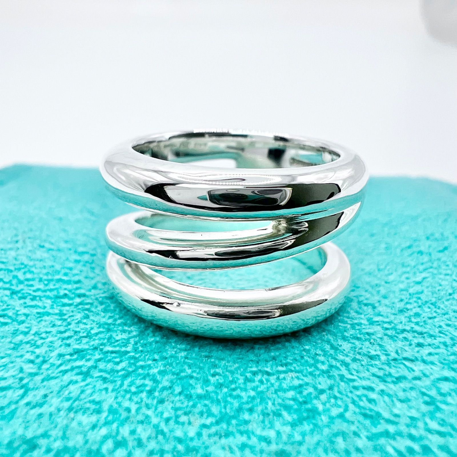 極美品 ティファニー オープン ダイアゴナル リング 7号 TIFFANY&CO