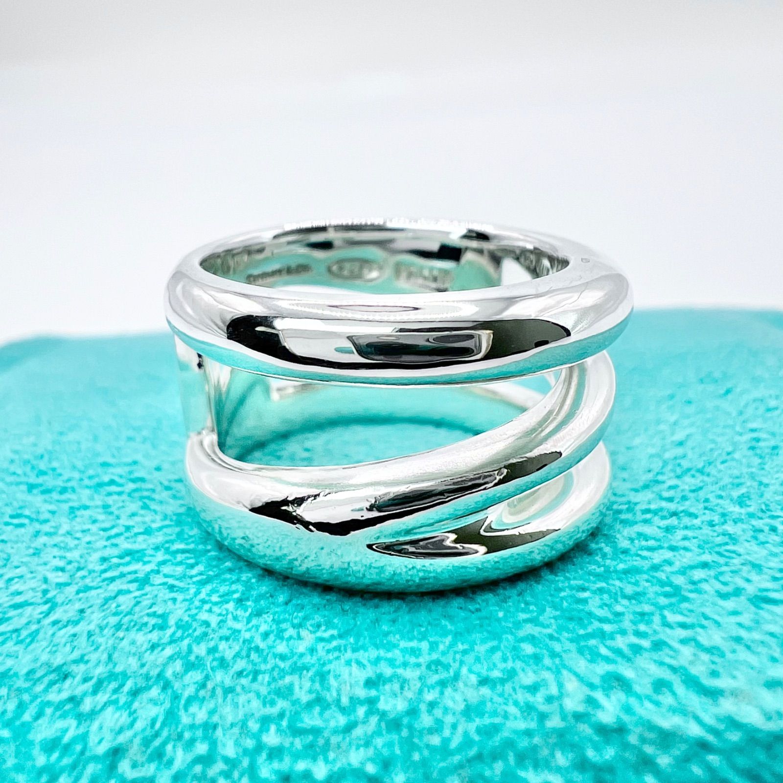 極美品 ティファニー オープン ダイアゴナル リング 7号 TIFFANY&CO