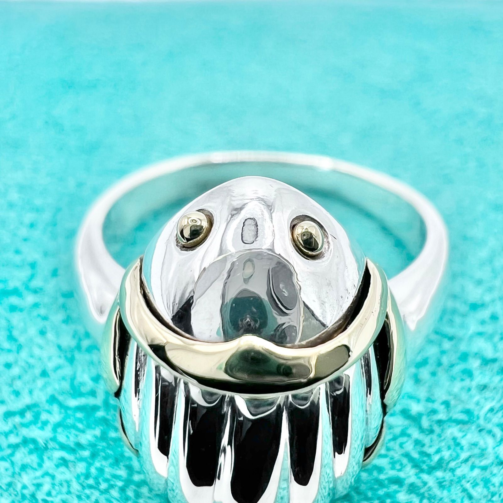 極美品 ティファニー スカラベ リング 12号 コンビ TIFFANY&CO. SV 925 