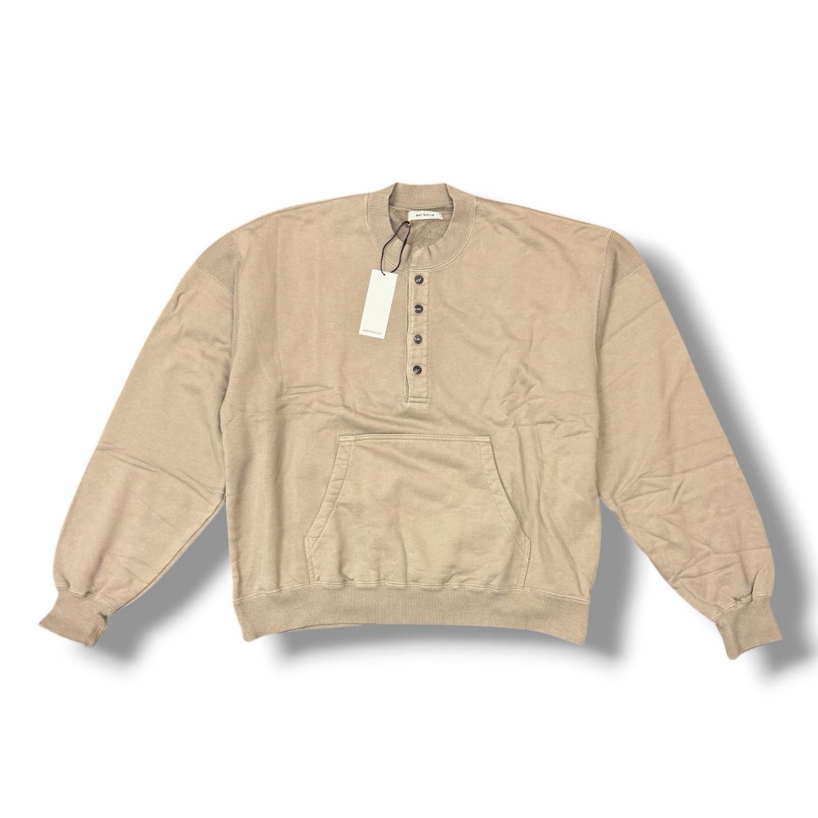参考上代37400円 未使用 MATSUFUJI 25SS Henley neck sweatshirt