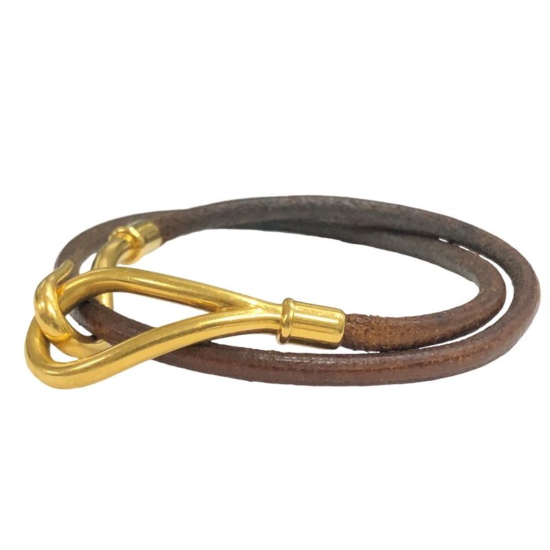 HERMES エルメス ブレスレット ジャンボ ブラウン×ゴールドカラー