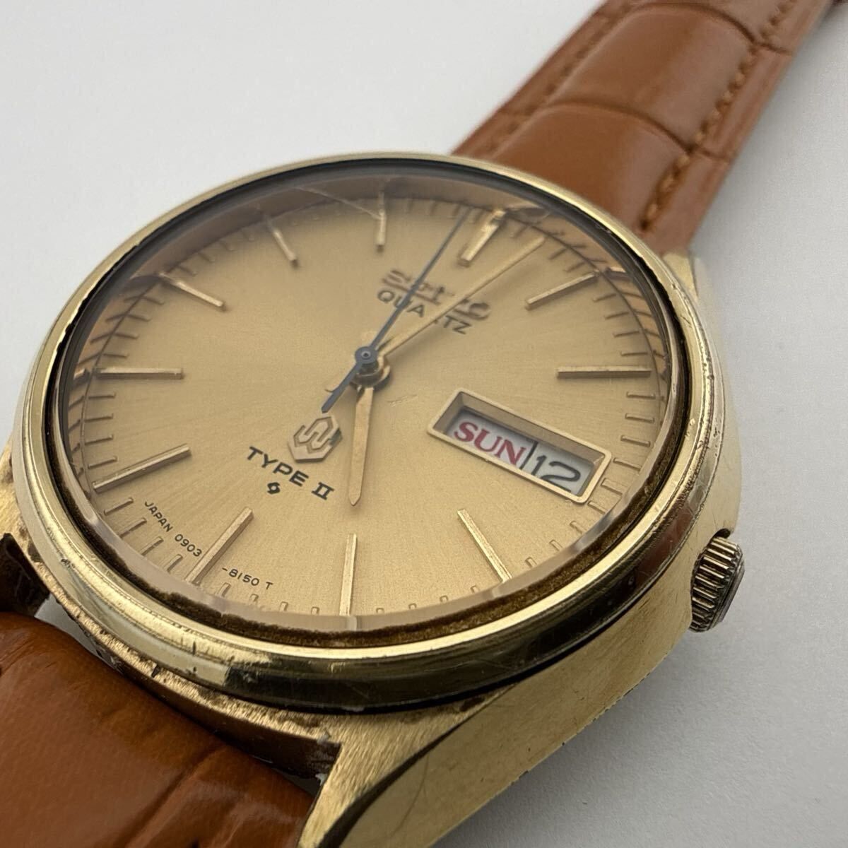 SEIKO セイコー クォーツ TYPEⅡ 0903-8110 メンズ腕時計 稼働品 裏蓋 