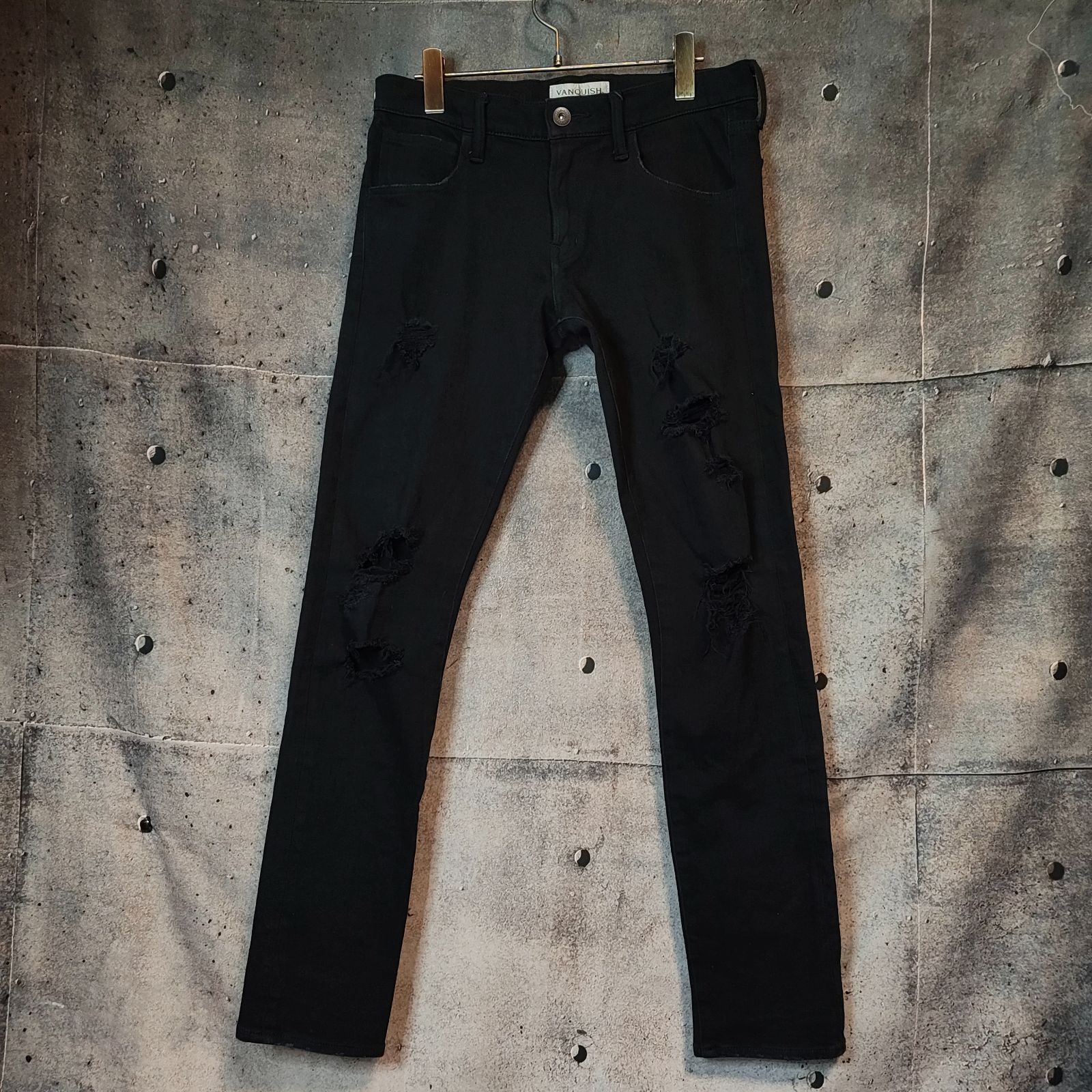 archive grunge gimmick black denim VANQUISH ダメージ加工 ブラック 