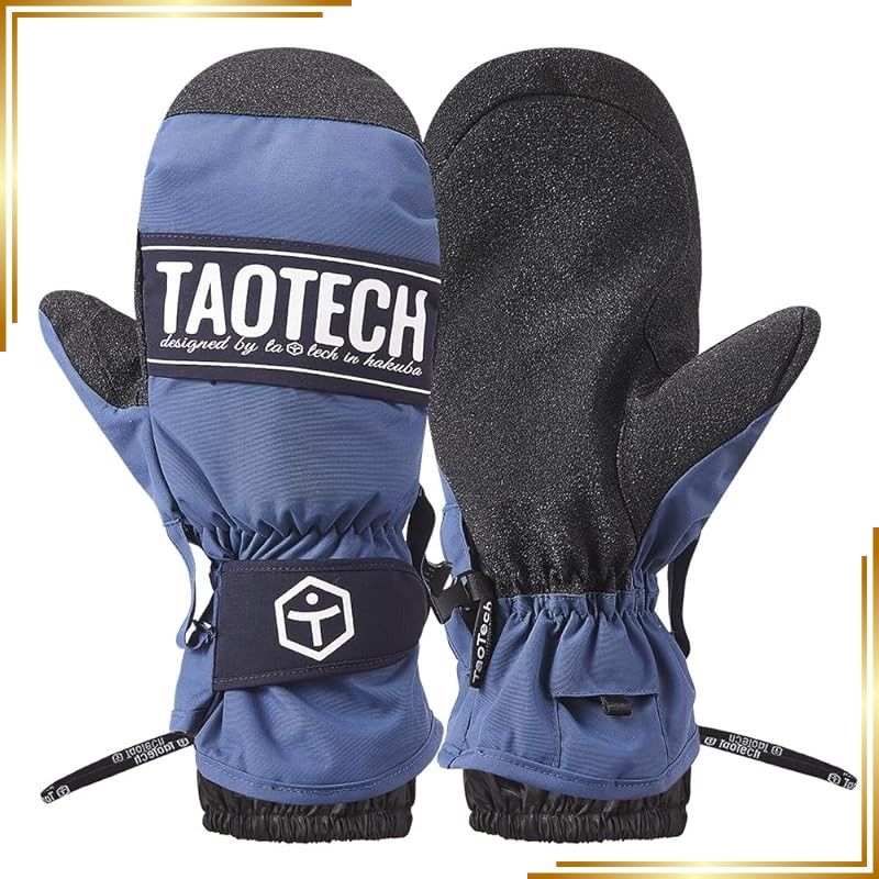 【新品】 [TaoTech] ベーシック グローブ スノーボード 手袋 リストガード メンズ レディース スキーグローブ プロテクター付き 防水 保温 耐摩耗 5本指 インナー ミトン（Type A ×ネイビー×M） 1
