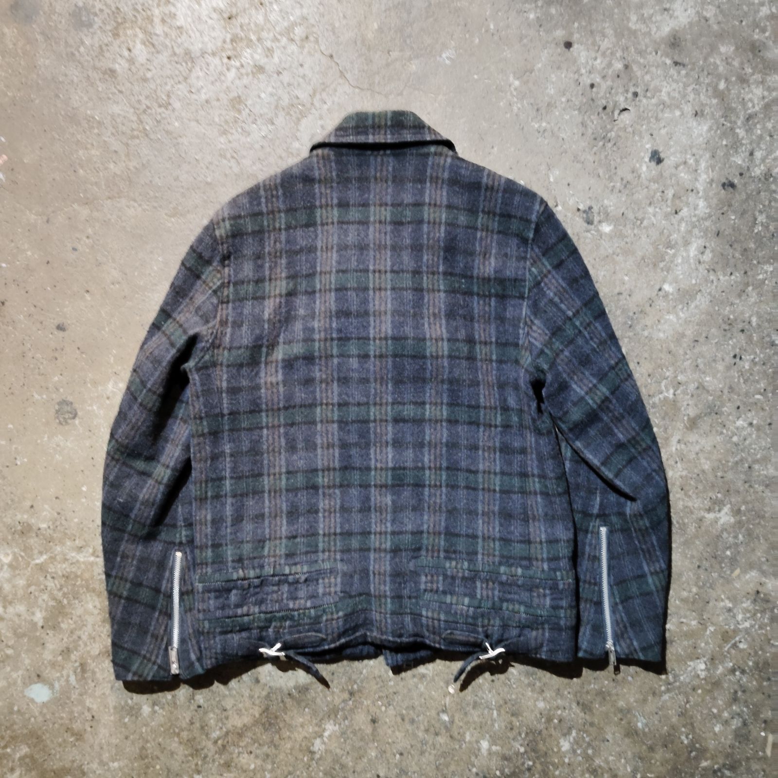 UNDERCOVERISM 13aw ウール縮絨ライダースジャケット チェック 