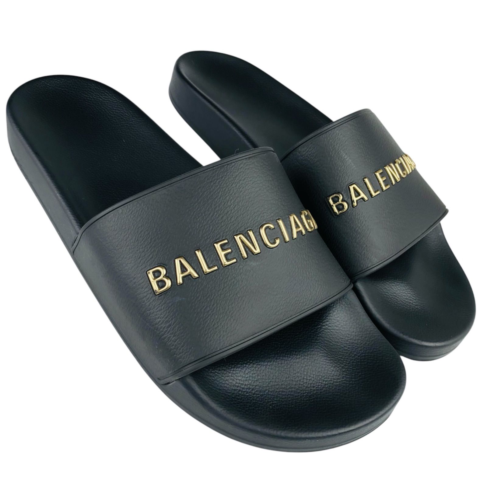 美品☆BALENCIAGA☆バレンシアガ・メンズ エンボス加工メタルブランド 