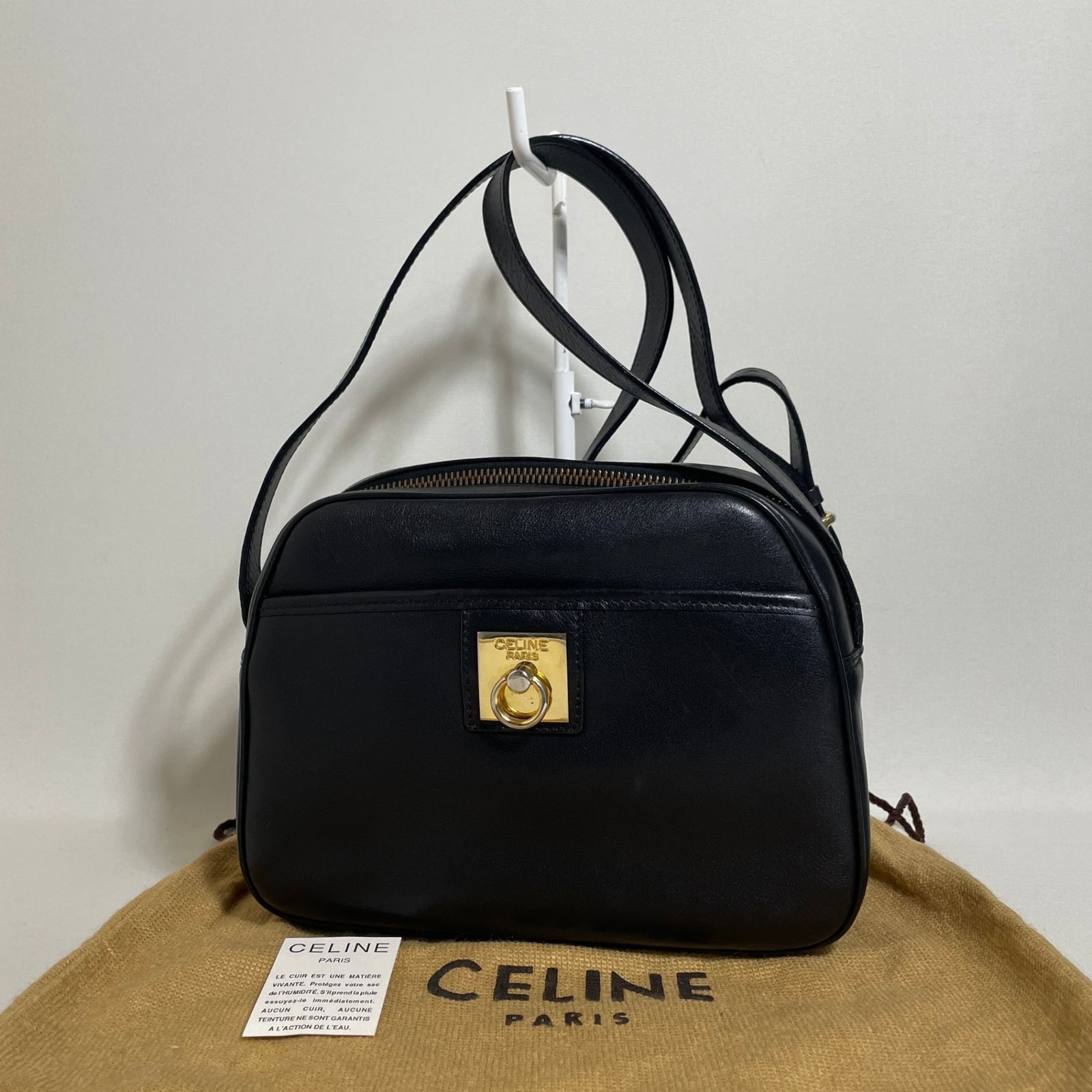販売公式店 美品 CELINE セリーヌ ハンドバッグ ブラック 黒 スエード