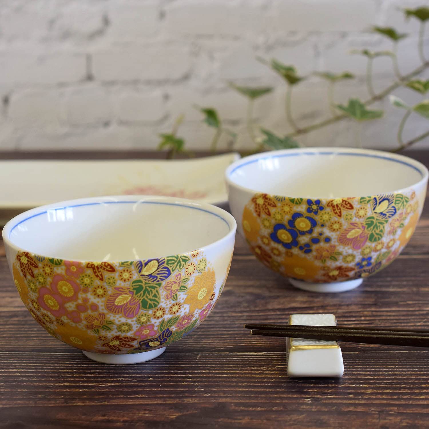 新品 和座の蔵 ペア ご飯茶碗 おしゃれ 和食器 九谷焼 夫婦茶碗 花詰 陶器 高級 ブランド 食器 日本製 結婚祝い プレゼント 還暦祝い 古希祝い 喜寿祝い 米寿祝い ギフト