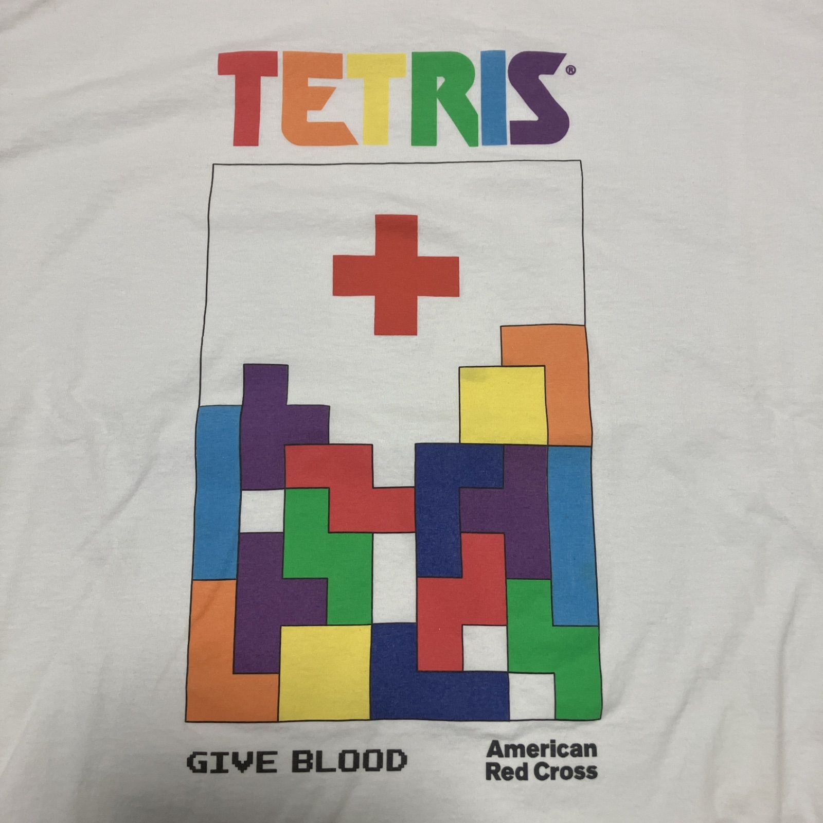 限定非売品】Hanesヘインズ アメリカ赤十字社 TETRIS テトリス コラボT 