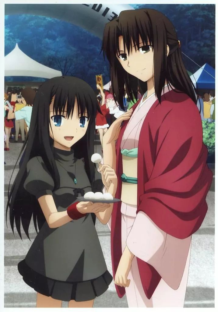中古】キャラカード 両儀式＆黒桐鮮花(まんじゅう) ブロマイド 「劇場