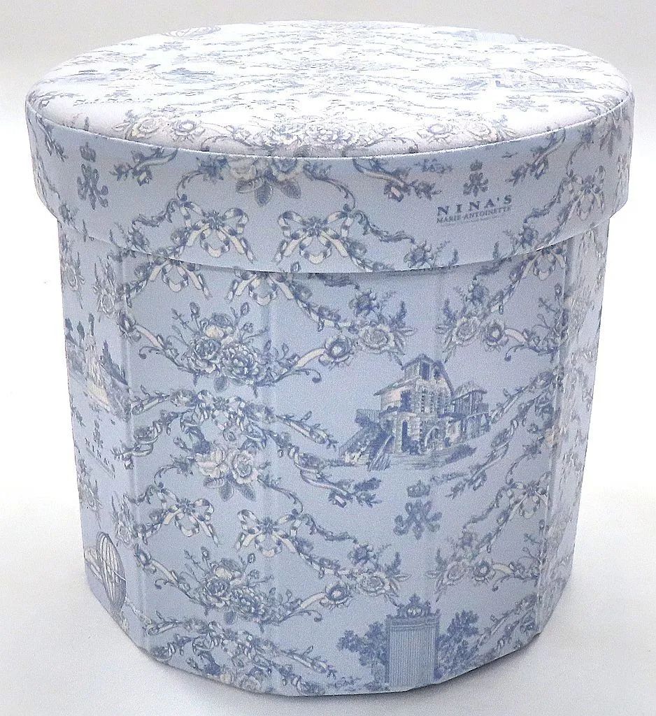 中古】雑貨 青木美沙子 収納スツール(ブルー/NINA'S総柄) 「青木美沙子
