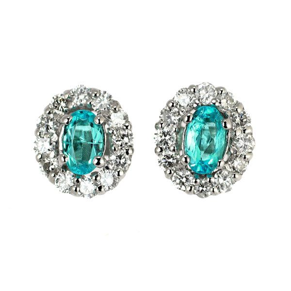 希少 Pt900/ Pt850 ブラジル産パライバ トルマリン ピアス 0.25ct D0