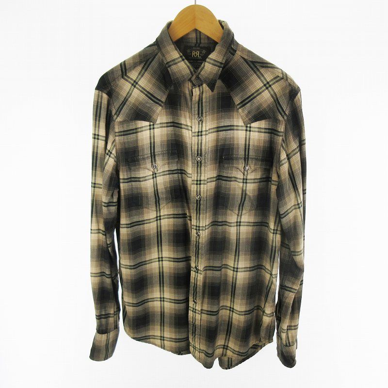 RRL オンブレチェック コットンシャツ　Sサイズ　希少 RRL オンブレチェック コットンシャツ Sサイズ 希少 スタッズ✨️XL