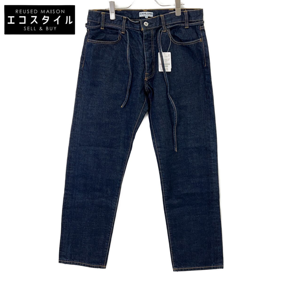 CAHLUMN カウラム ｲﾝﾃﾞｨｺﾞ ﾎﾞﾀﾝﾌﾗｲ ｾﾙｳﾞｨｯﾁ ｽﾄﾚｰﾄﾃﾞﾆﾑﾊﾟﾝﾂ XL Selvedge 