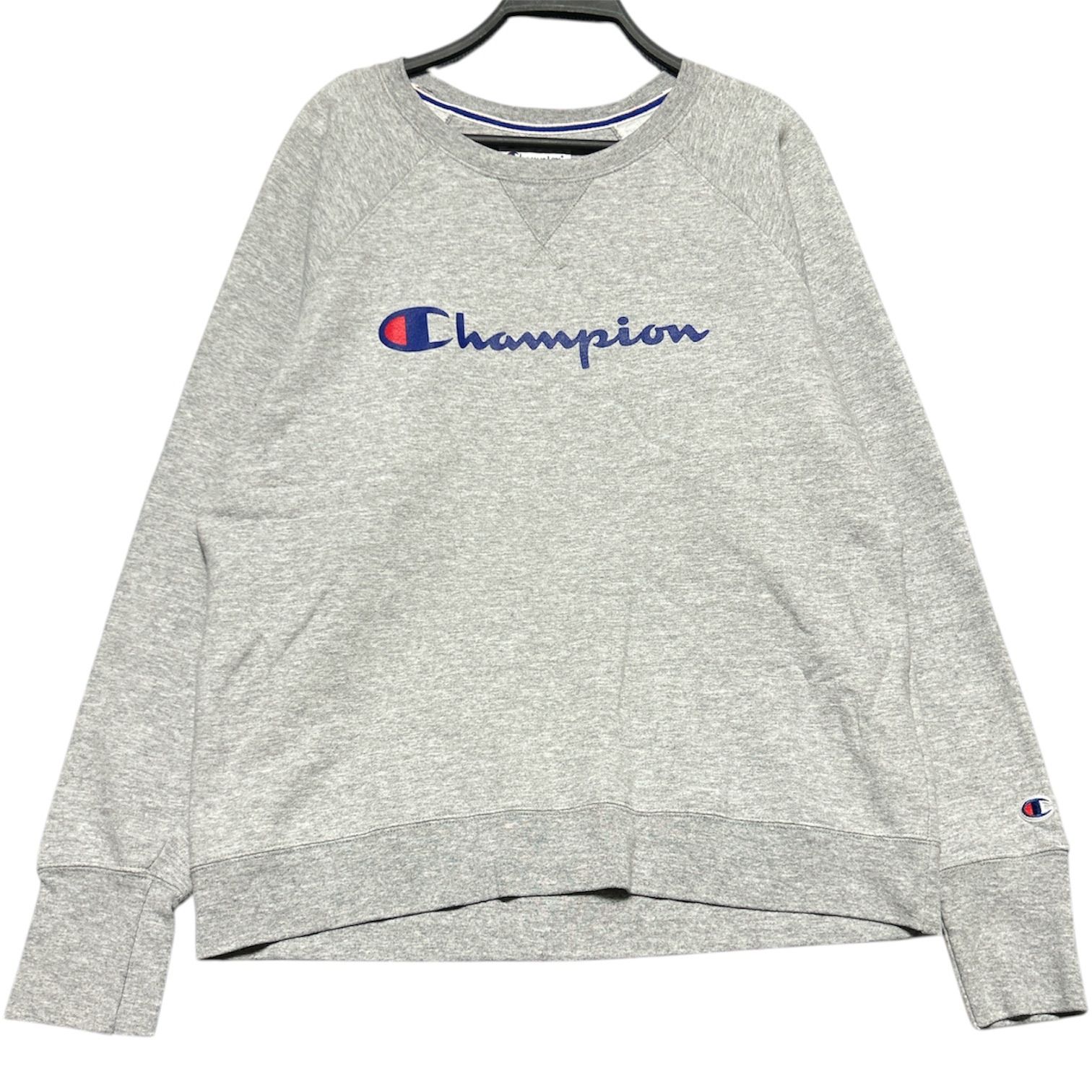 チャンピオン スウェット 3XL グレー ゆるだぼ 刺繍ロゴ デカロゴ 