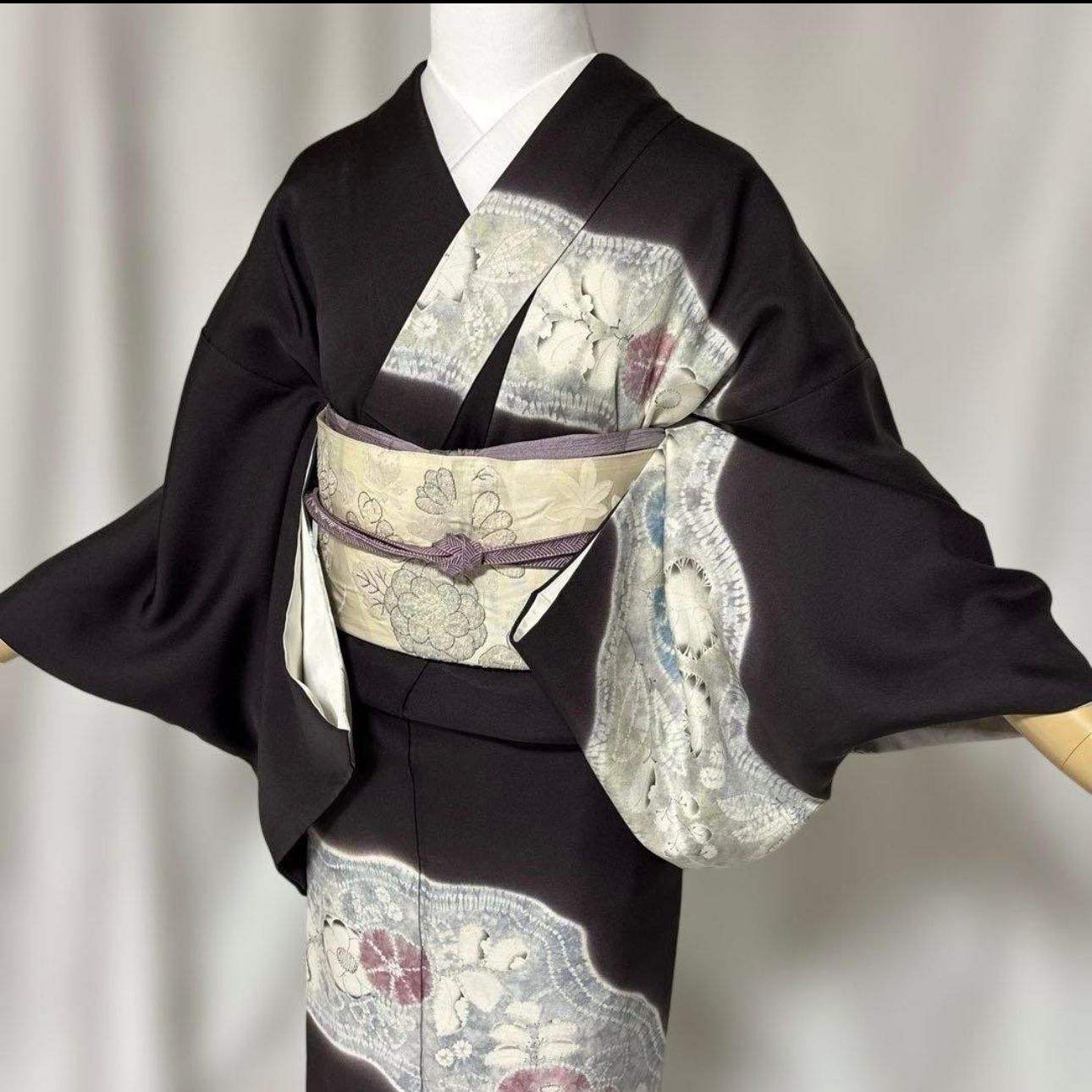 未使用近い　美品　正絹　辻が花　訪問着　フルセット　辻が花袋帯　たとう紙付き 未使用近い 美品 正絹 辻が花 訪問着 フルセット 辻が花袋帯 たとう紙