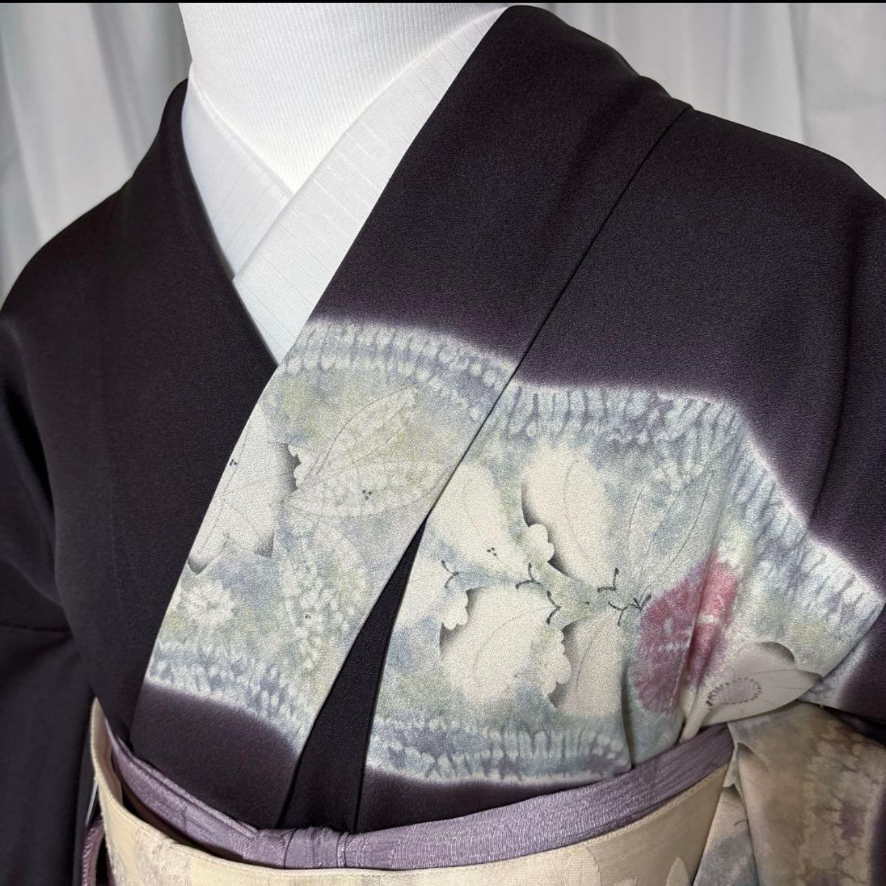 未使用近い 美品 正絹 辻が花 訪問着 フルセット 辻が花袋帯 たとう紙