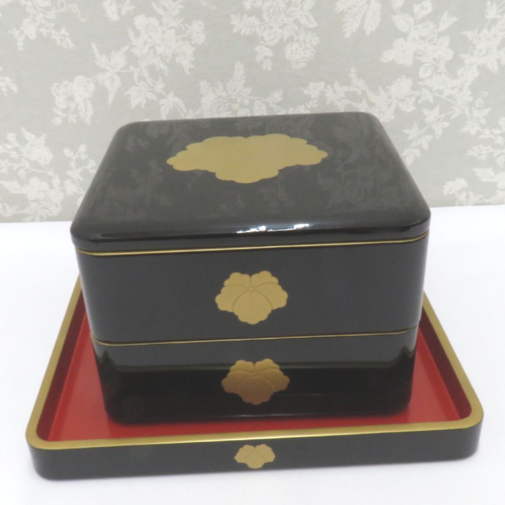 流】能登輪島塗 沈金二段重箱 共箱 TE925 【公式通販】