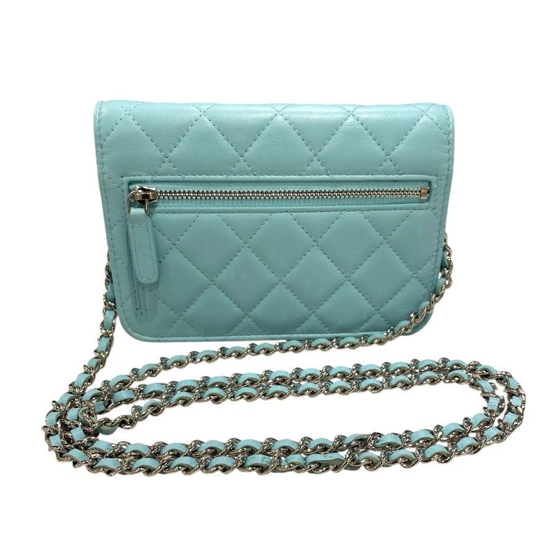 シャネル CHANEL マトラッセチェーンウォレット AP1649 ライトブルー シルバー金具 ラムスキン レディース ショルダーバッグ シャネル CHANEL マトラッセチェーンウォレット AP1649 ライトブルー