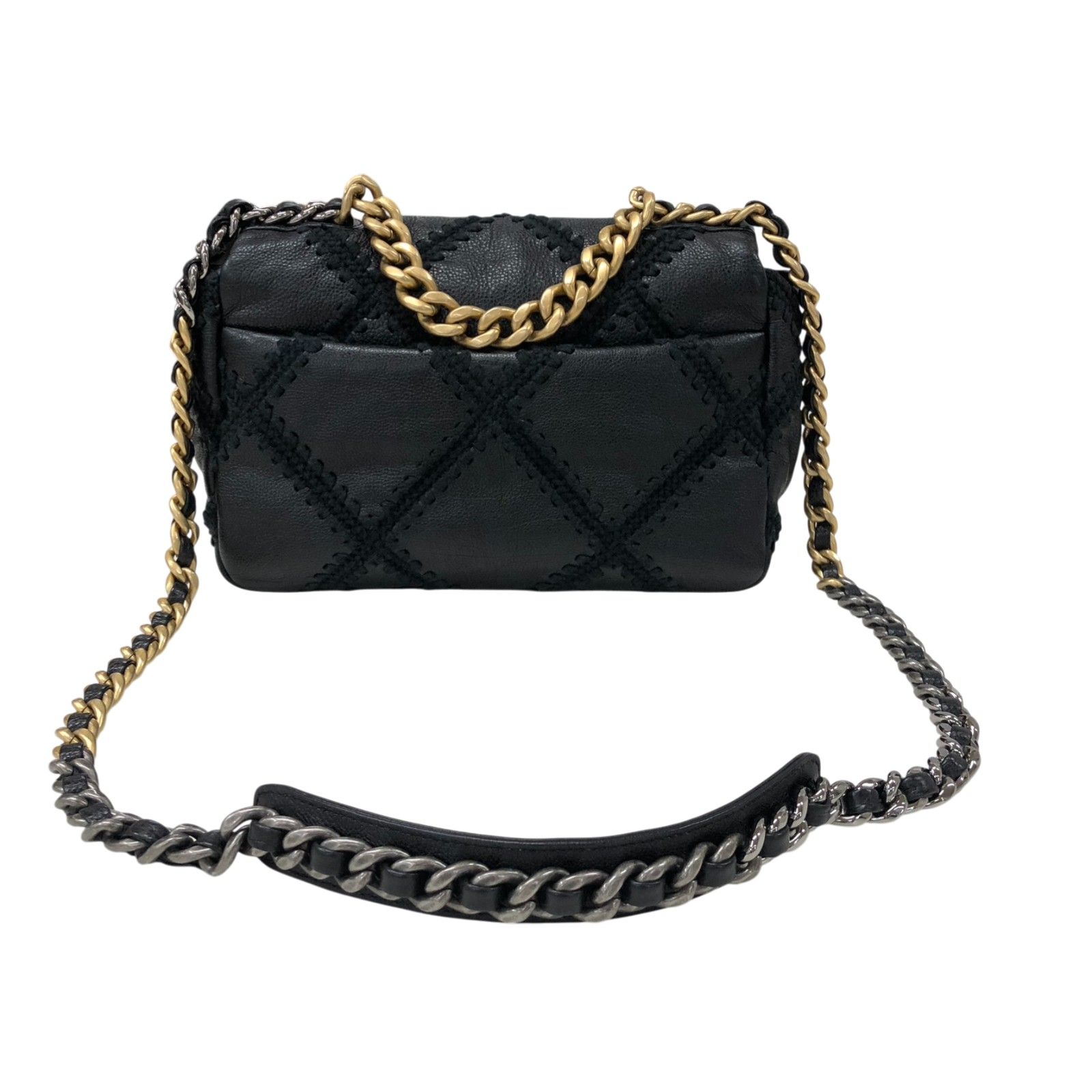 シャネル CHANEL CHANEL19 フラップ バッグ AS1160 ブラック ゴールド/シルバー金具 レザー レディース ショルダーバッグ シャネル CHANEL CHANEL19 フラップ バッグ AS1160 ブラック ゴールド
