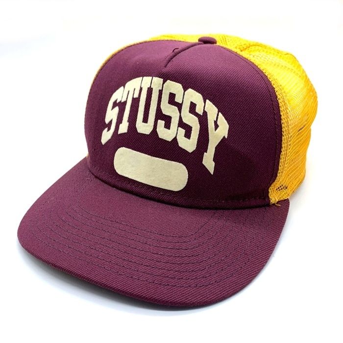 STUSSY メッシュキャップ バーガンディ 90's 00's STUSSY ステューシー STUSSY HATS メッシュ キャップ バー