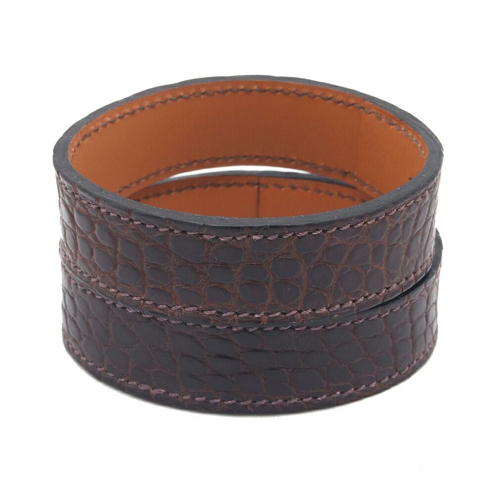 エルメス】HERMES プールトゥール レザーバングル □E刻印 品番h21-268
