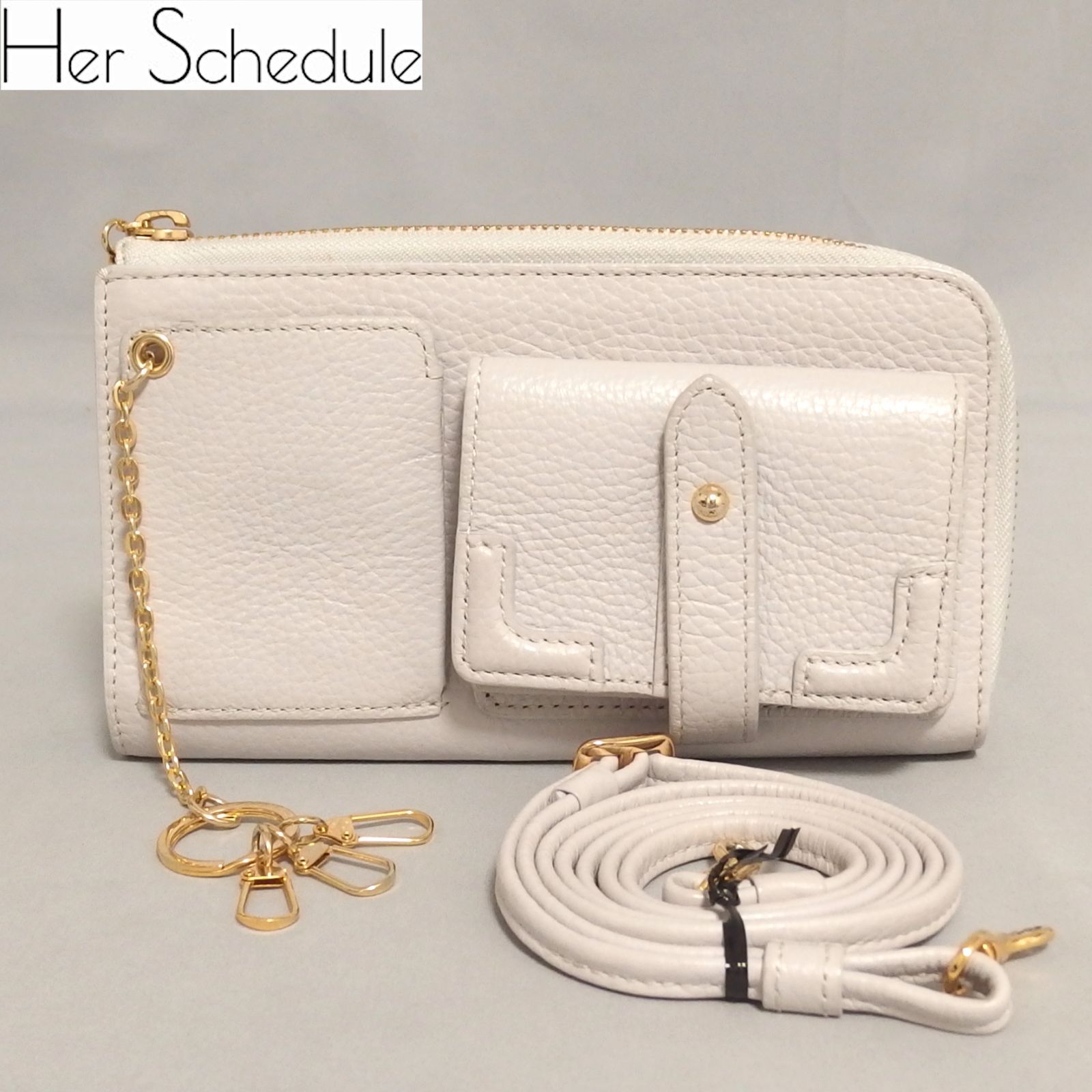 格安 購入 Her Schedule グレーレザー ショルダーバッグ 【公式通販】