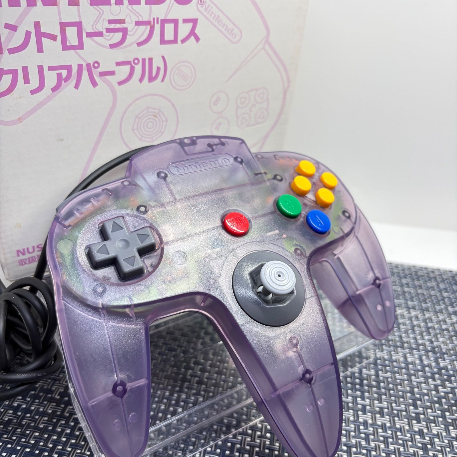 【フルメンテナンス】ニンテンドー64 コントローラー クリアパープル 箱付き c