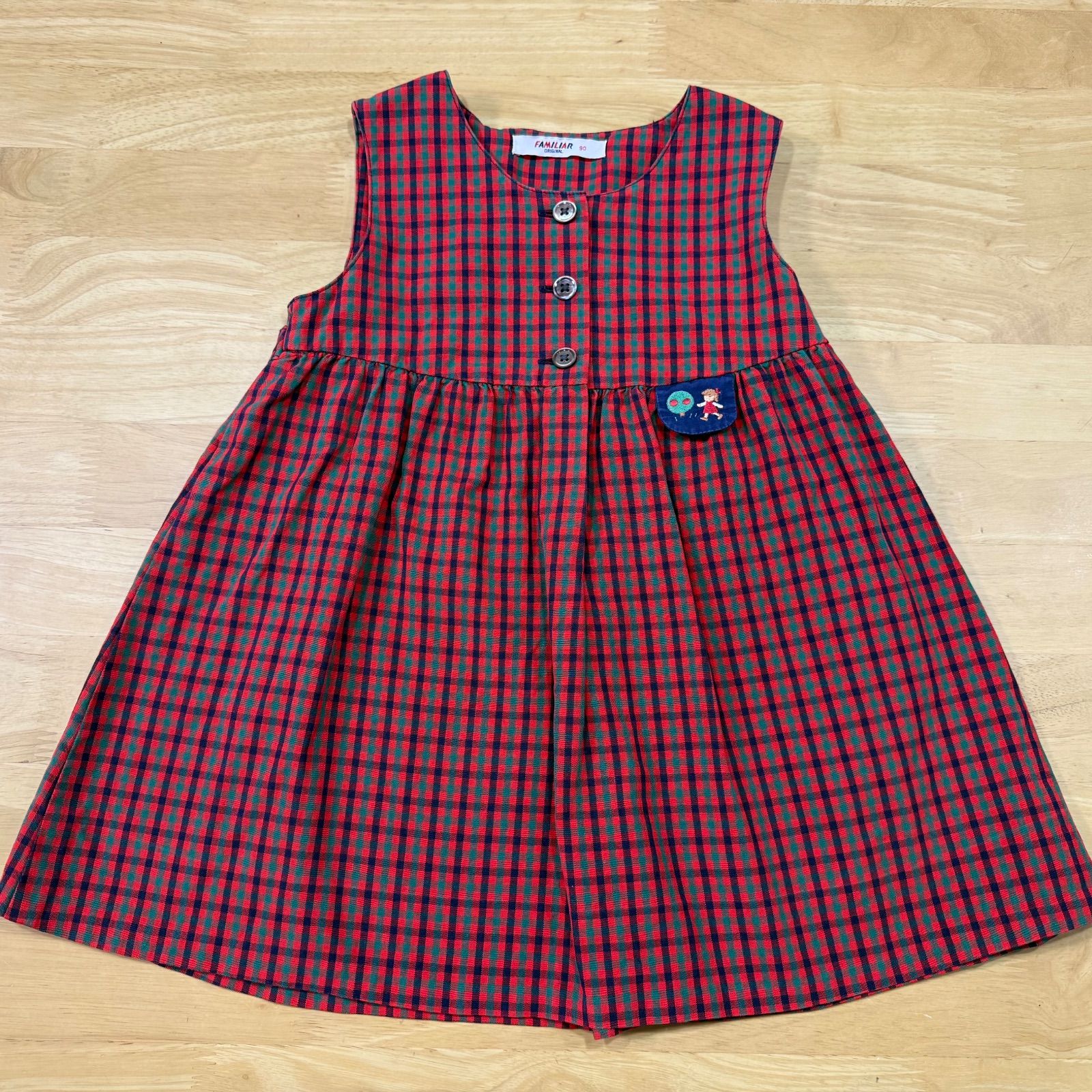 ファミリアチェックワンピース◎美品◎サイズ90 - メルカリ