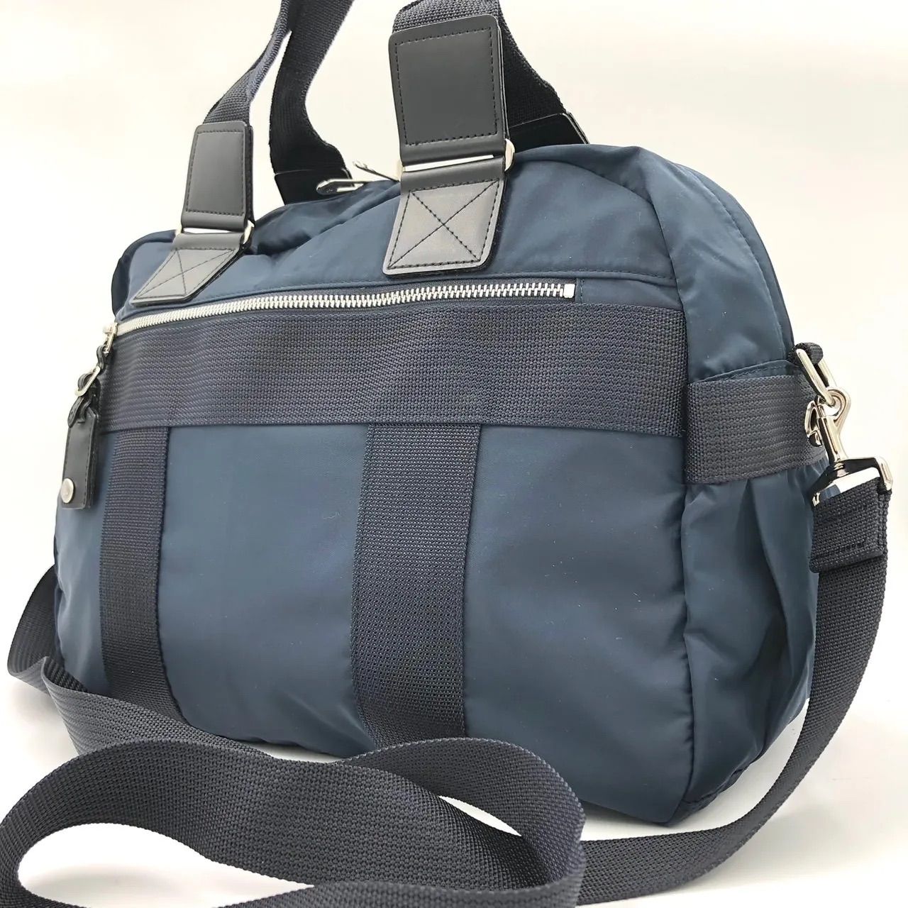 美品】ace. エース 2WAY ボストン ショルダーバッグ ナイロン ネイビー 