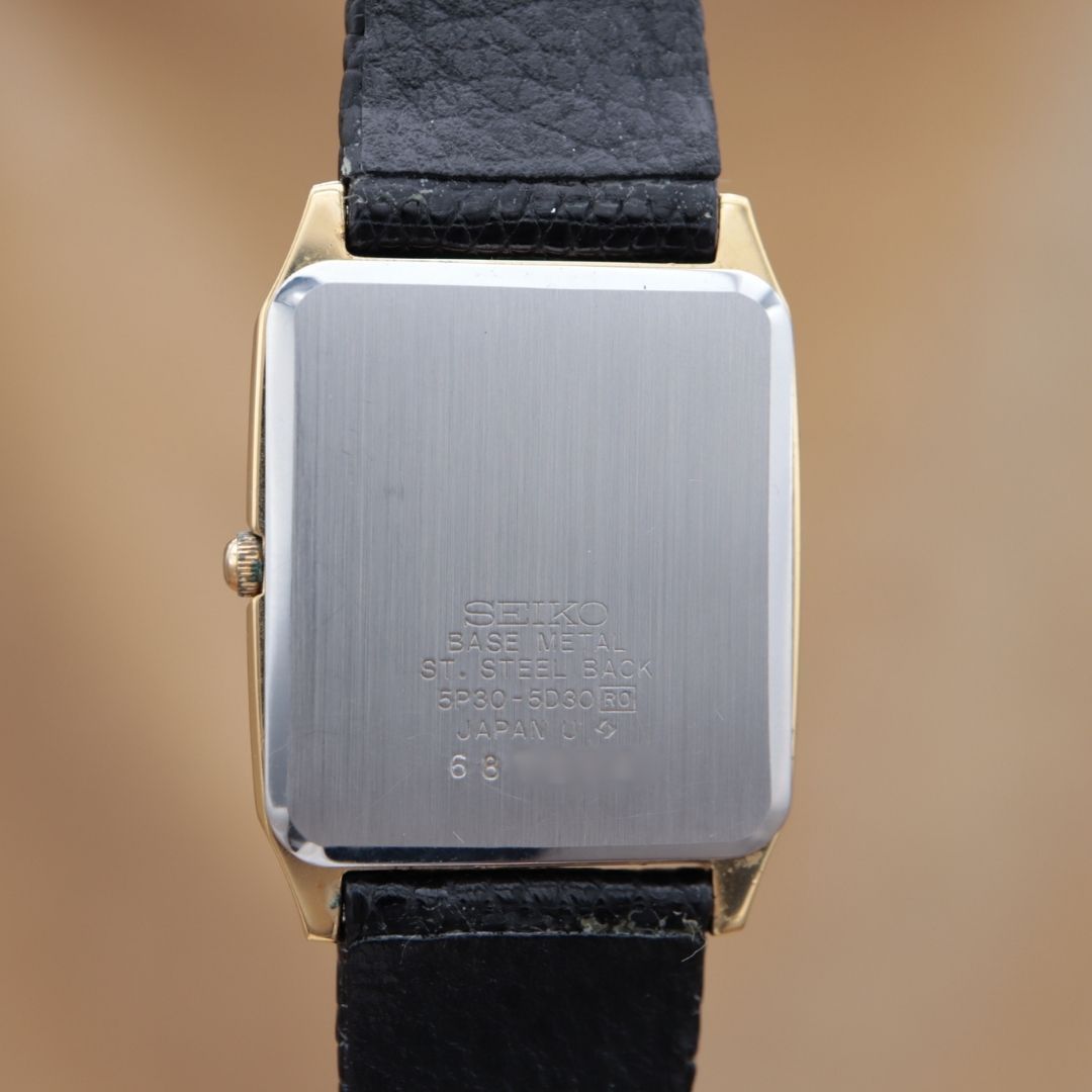 セイコー 5P30-5D30 SEIKO QUARTZ 白文字盤 ローマン タンク レクタン 