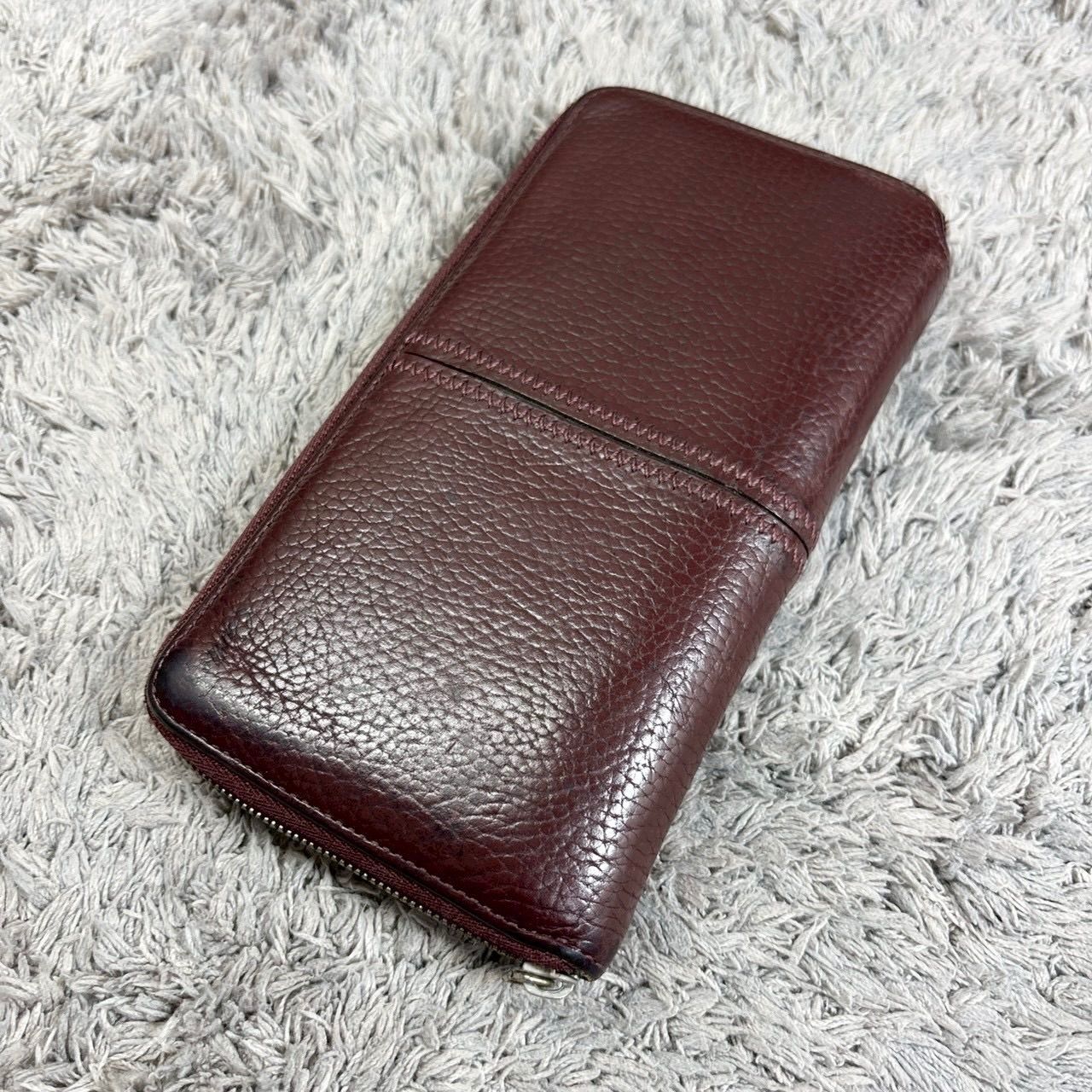 Cartier カルティエ 長財布 ラウンドファスナー レザー ボルドー ユニ