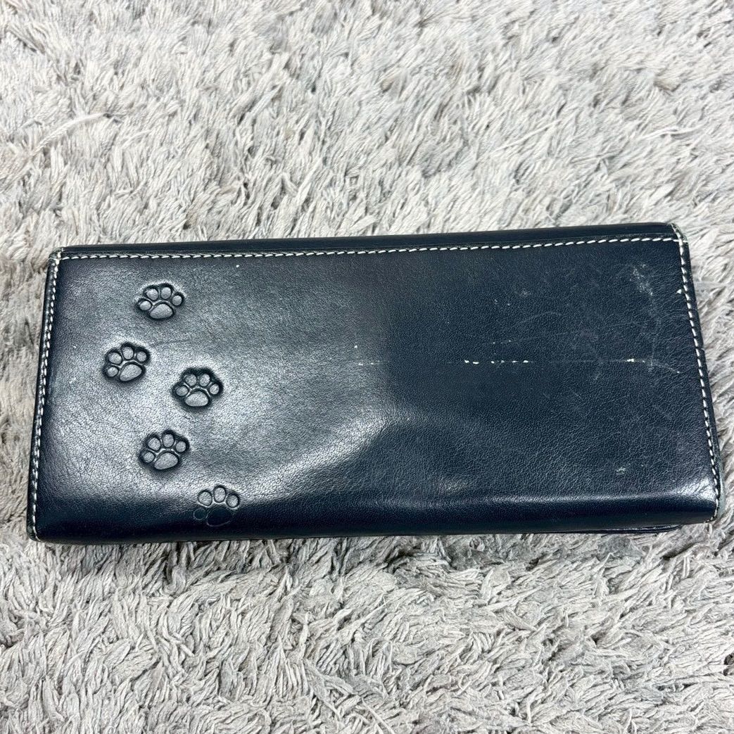Kitamura キタムラ 長財布 レザー ネイビー 犬ロゴ - メルカリ
