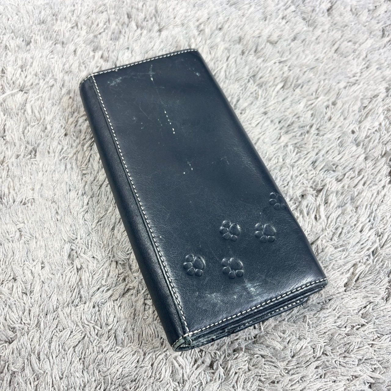 Kitamura キタムラ 長財布 レザー ネイビー 犬ロゴ - メルカリ