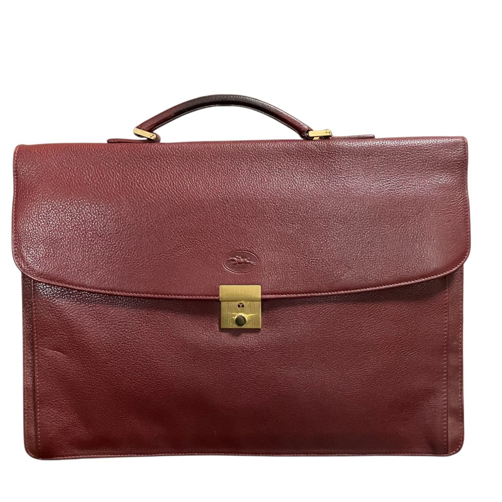 MY0651】Longchamp ロンシャン ビジネスバッグ レザー ブリーフケース 