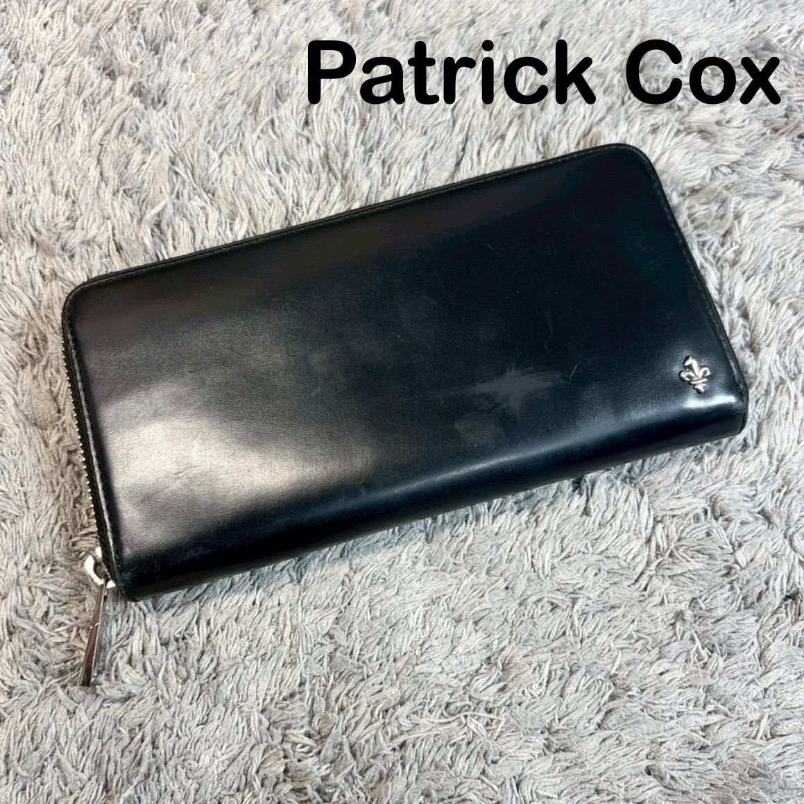 PATRICK COX パトリックコックス ラウンドファスナー長財布 ブラック Patrick Cox パトリックコックス 長財布 ラウンドファスナー レザー