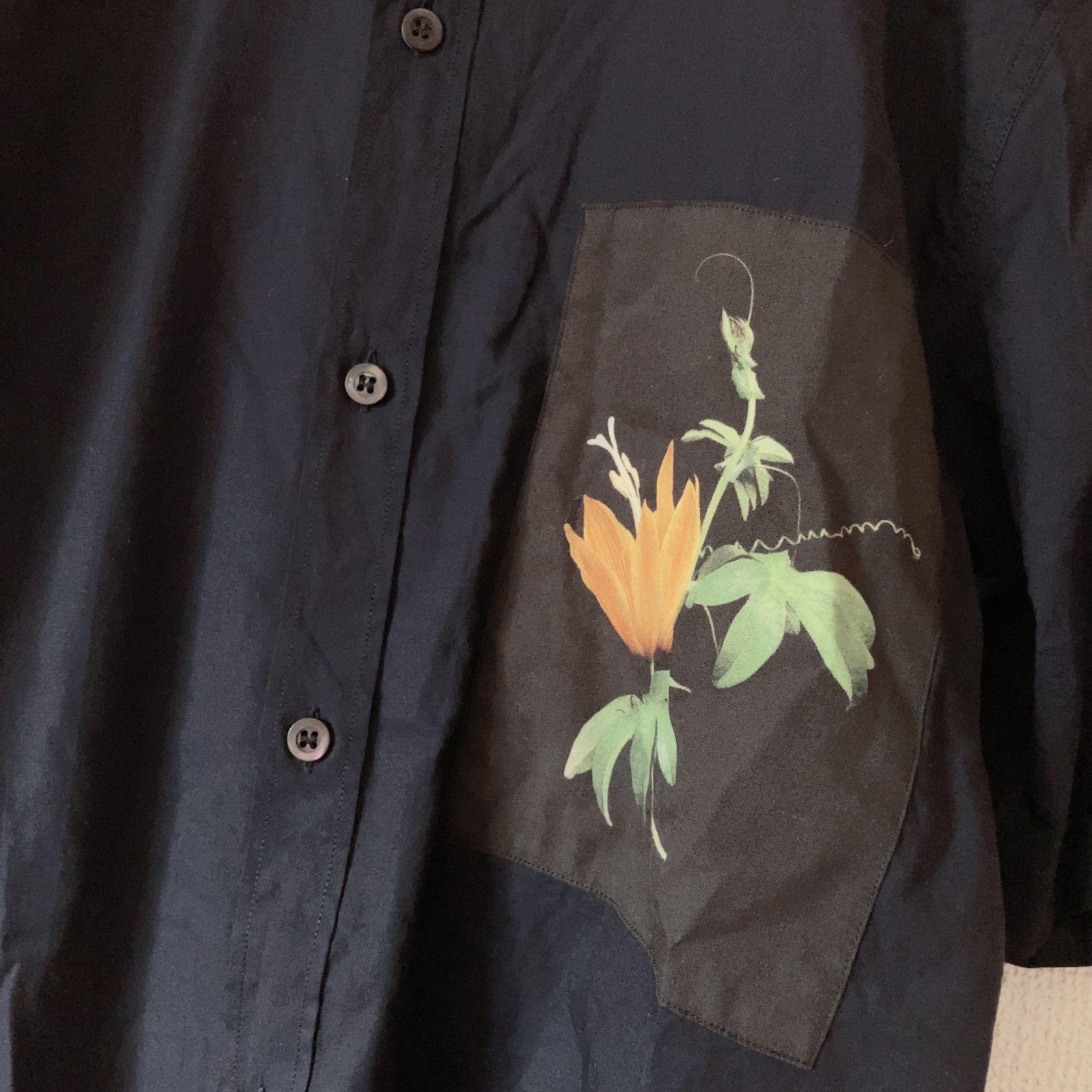 DRIES VAN NOTEN ドリスヴァンノッテン 半袖シャツ 紺 ネイビー メンズ