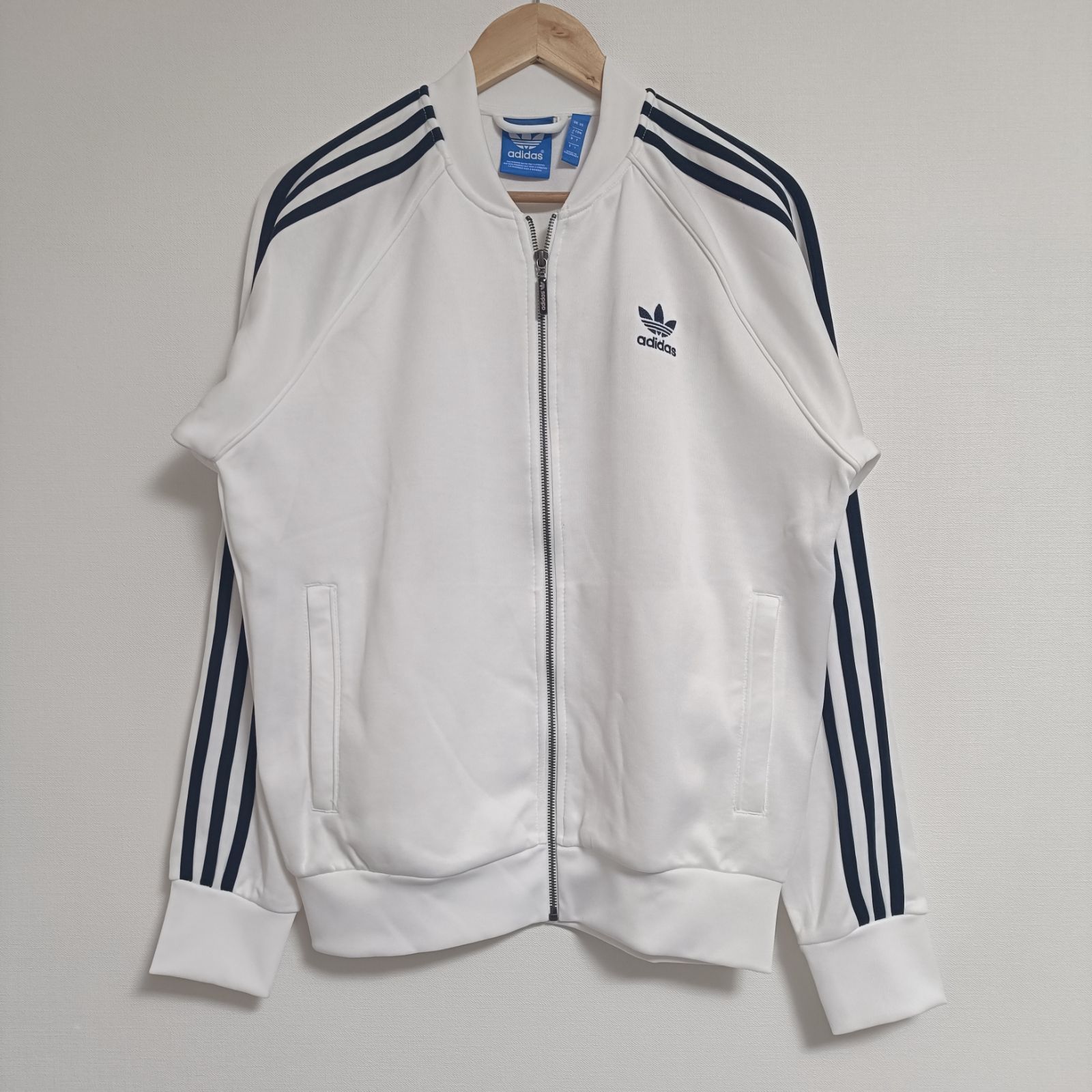  トラックジャケットトレフォイル 刺繍ロゴ ベッケンバウアー 白 adidas アディダス トラックジャケット トレフォイル 刺繍ロゴ