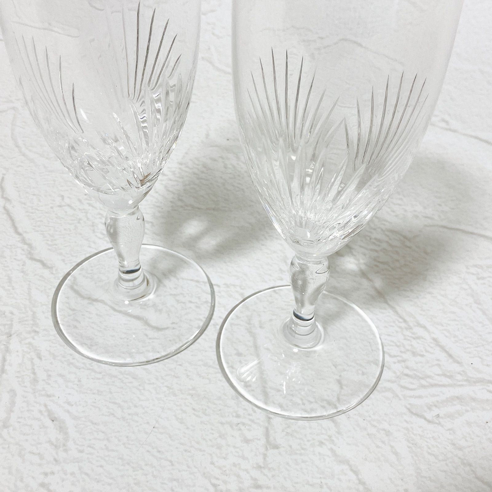 HOYA CRYSTAL ワイングラス シャンパングラス ペア 2脚セット ホヤ 